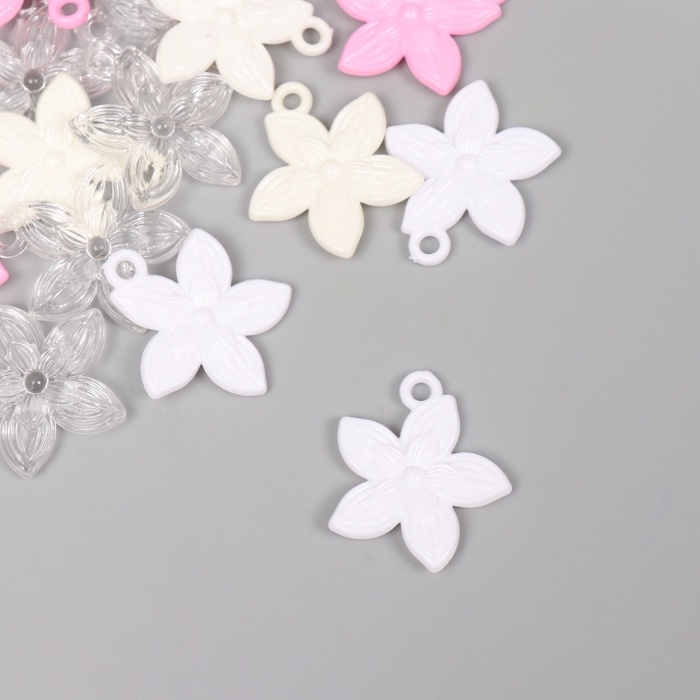 Декор для творчества пластик Декор для творчества пластик "Пятилистник" МИКС набор 20 гр 3х2,6х0,3 см