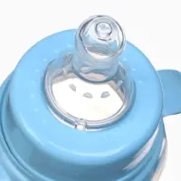 Бутылочка для кормления M&B, классическое горло, с ручками, от 3 мес., 250 мл., голубой МИКС