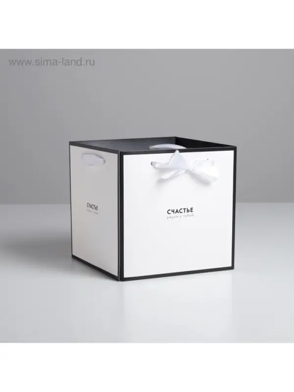 Коробка подарочная для цветов &laquo;Счастье рядом&raquo;, 19&times;19&times;19 см