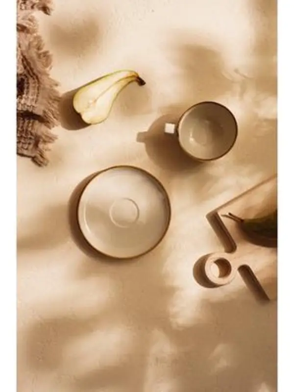 Чайная пара SL Home &laquo;Леггеро&raquo;, 280 мл, блюдце d=14 см, фарфор, бежевая