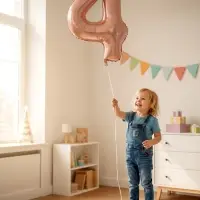 Воздушный шар фольгированный 40" &laquo;Цифра 4&raquo;, нежно - розовый