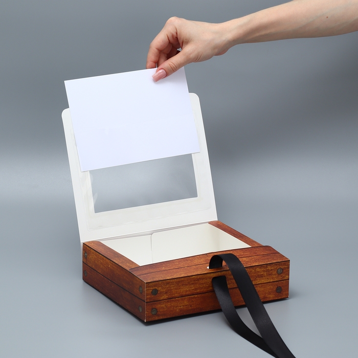 Коробка-фоторамка подарочная складная, упаковка, «Настоящему мужчине», 20 х 18 х 5 см Коробка-фоторамка подарочная складная, упаковка, «Настоящему мужчине», 20 х 18 х 5 см