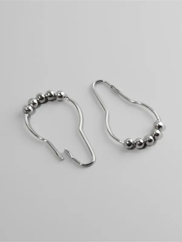 Крючок для штор с шариками, 7.5&times;4 см, 10 шт., цвет серебряный