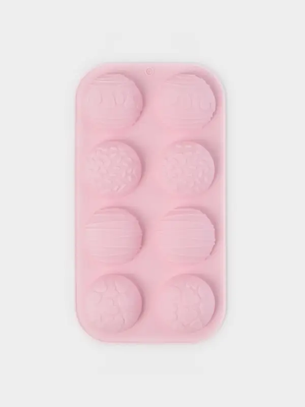 Форма для выпечки Доляна &laquo;Ассорти&raquo;, силикон, 8 ячеек, 26&times;14&times;2.5 см (d=5 см), розовая