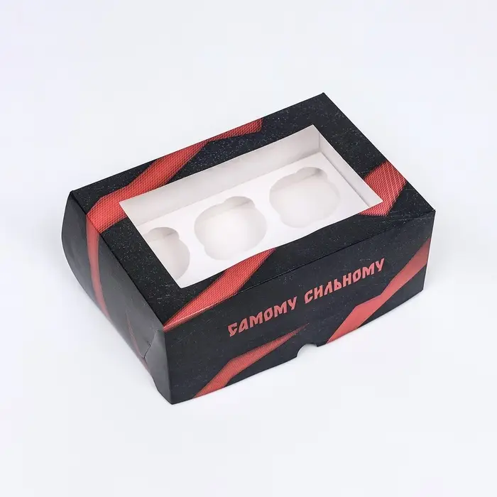 Упаковка на 6 капкейков с окном, &laquo;Самому смелому&raquo;, 25&times;17&times;10 см
