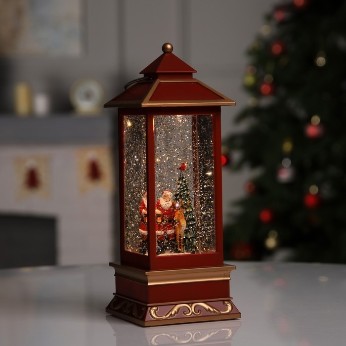 Светодиодная фигура «Фонарь с Дедом Морозом» 10.5 × 26 × 10.5 см, пластик, батарейки ААх3 (не в комплекте), USB, свечение тёплое белое Светодиодная фигура «Фонарь с Дедом Морозом» 10.5 × 26 × 10.5 см, пластик, батарейки ААх3 (не в комплекте), USB, свечение тёплое белое