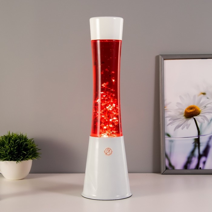 Светильник Светильник "Цилиндр" Е14 белая, лава, блёстки 40х11х11 см RISALUX