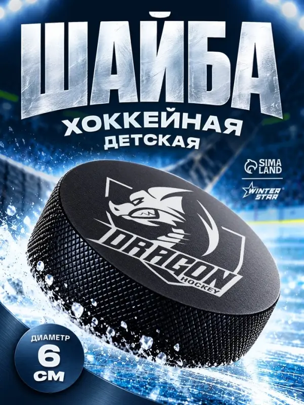 Шайба хоккейная Winter Star, детская, d=6 см