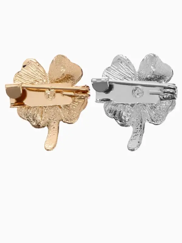 Брошь &laquo;Клевер&raquo;, кошачий глаз, МИКС