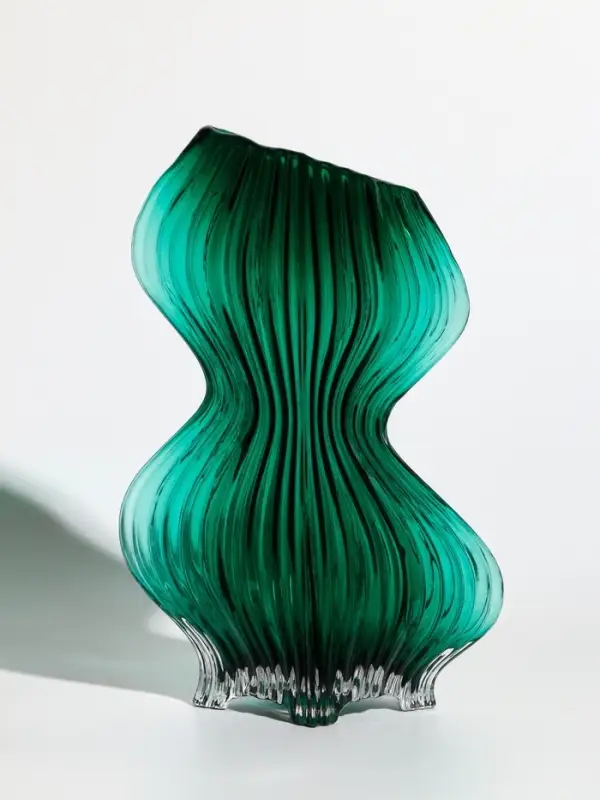 Ваза стекло настольная "Мэнди" 28,5х17 см, зелёный