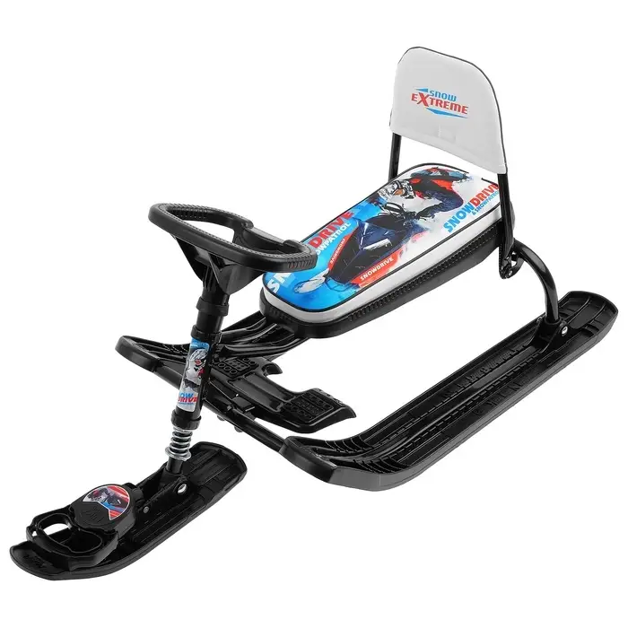 Снегокат «Тимка спорт 4-1», со спинкой, чёрный, ТС4-1/Г2 Nika Kids