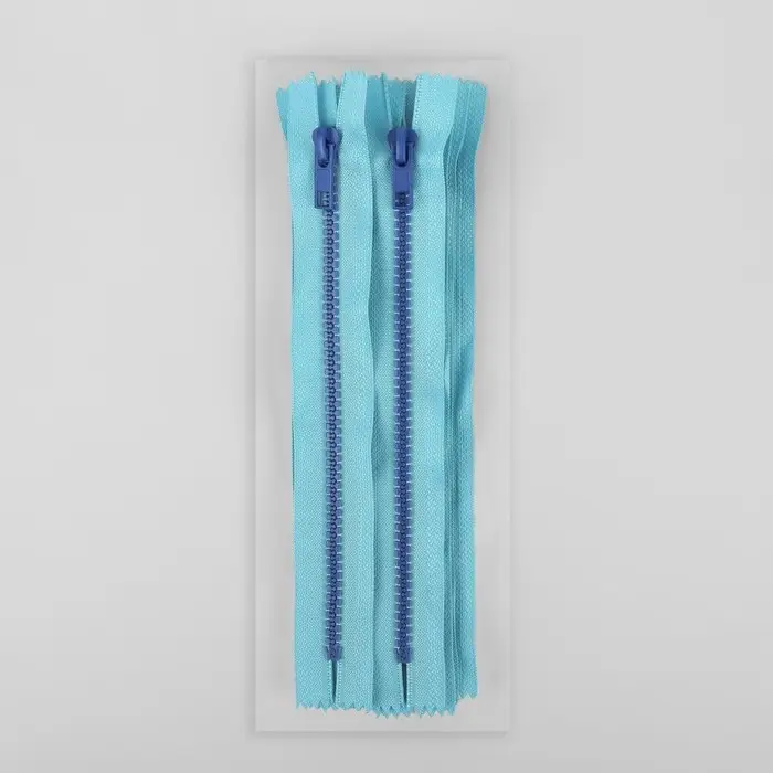 Молния «Трактор», №5, неразъёмная, замок автомат, 20 см, голубая