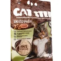 Наполнитель комкующийся растительный CAT STEP Wood Pellets 10 л