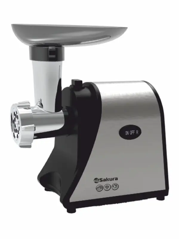 Мясорубка электрическая Sakura SA-6433, 1800 Вт, реверс, насадки для кеббе и колбас