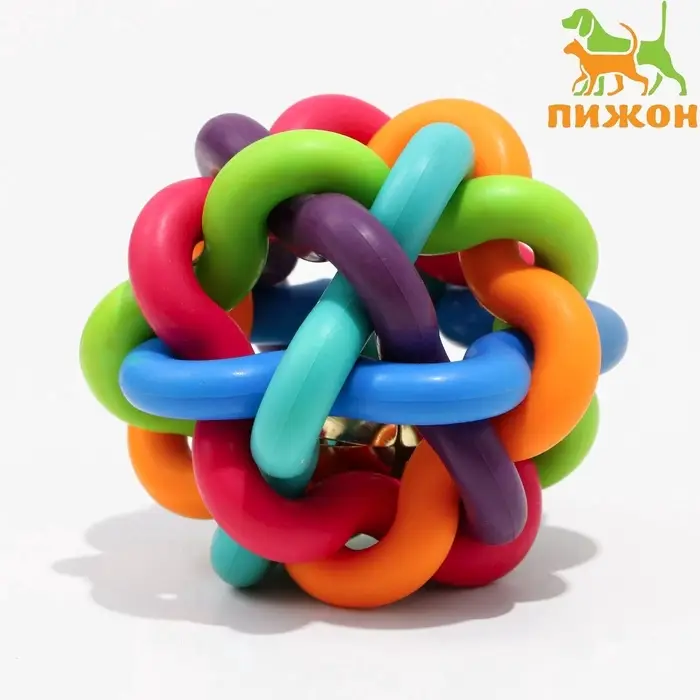 Мяч для собак &laquo;Молекула&raquo;, 7 см, с бубенчиком, МИКС