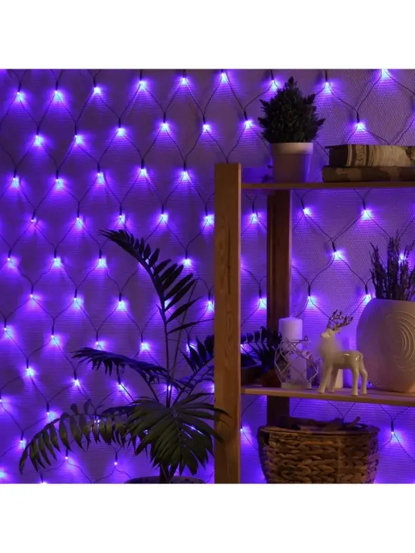 Гирлянда &laquo;Сеть&raquo; 2&times;2 м, IP20, тёмная нить, 224 LED, 8 режимов, 220 В, свечение синее