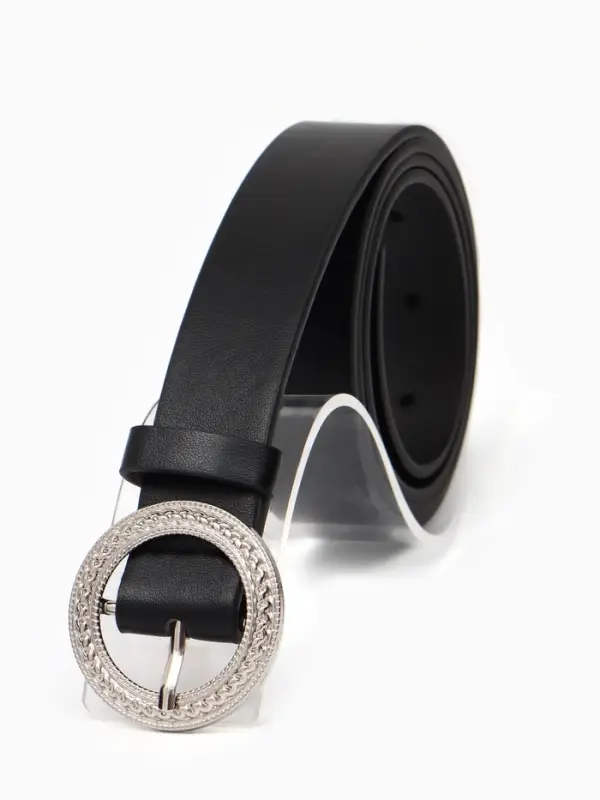 Ремень женский, 1 прокол, 3.5&times;110 см, без винта, чёрный