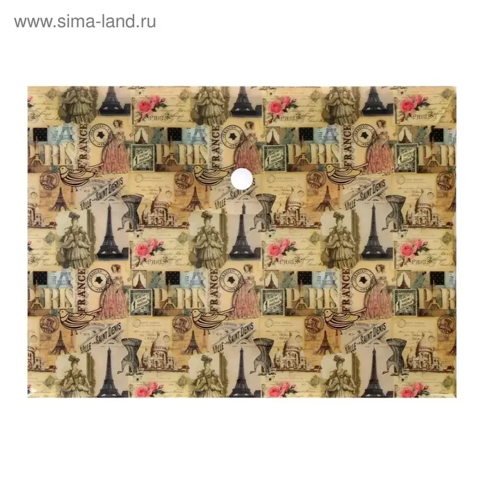 Папка-конверт на кнопке А5, 180 мкм, Calligrata, глянцевая, непрозрачная, МИКС