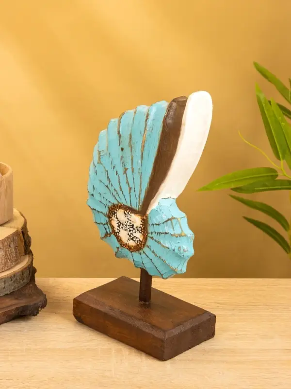 Набор сувенирный "Раковины" дерево (h - 35.30 и 25 см), цв. голубой