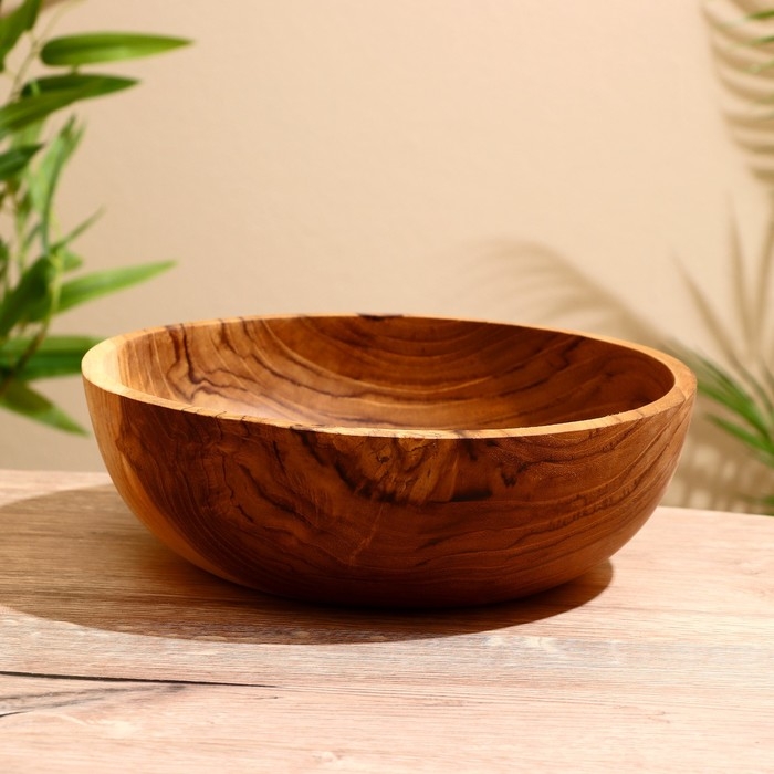 Салатник 25х25х7 см, тиковое дерево