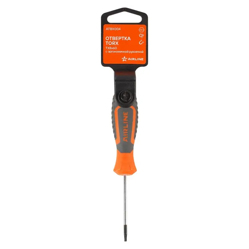 Отвертка TORX TX8x60, магнитный наконечник, пласт.подвес