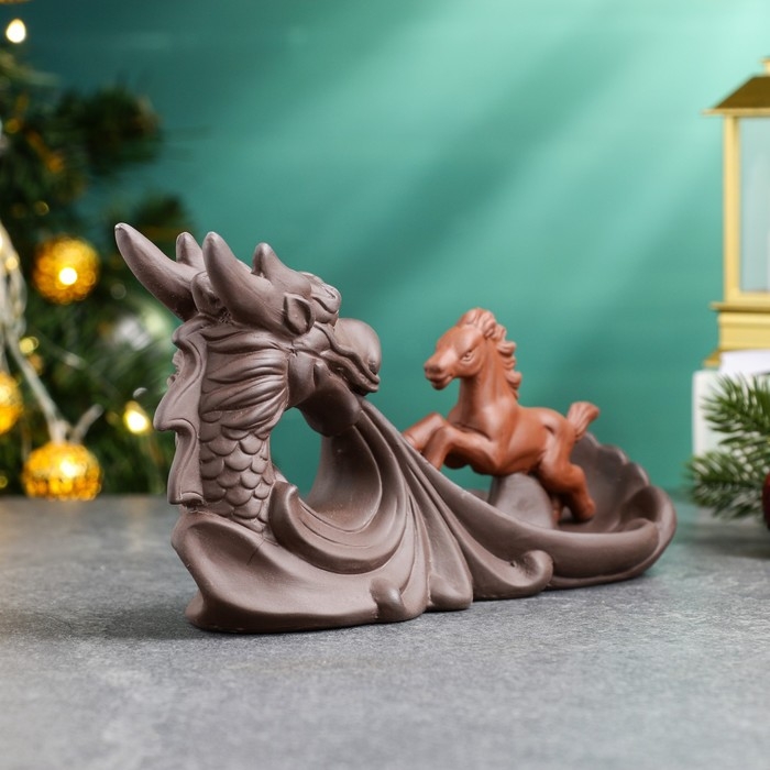 Подставка для благовоний "Конь и дракон" 23х9х12см