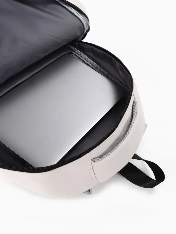 Рюкзак школьный &laquo;Смайл&raquo;, 2 отделения, 3 кармана, 31&times;15&times;46 см, белый