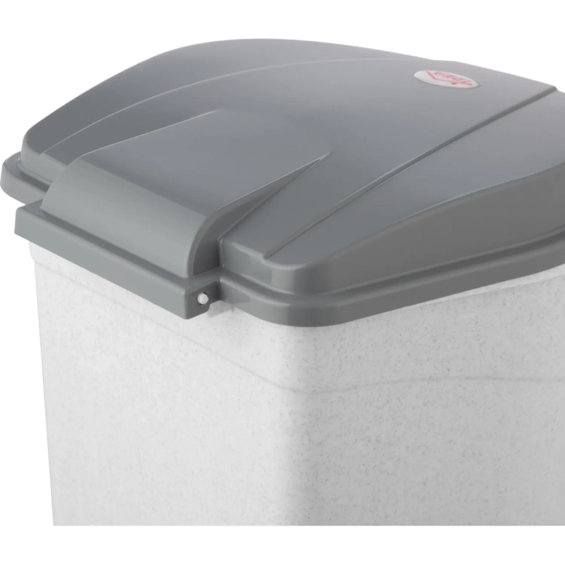 Ведро мусорное пласт 11л прям сер пед крыш+внутр ведро с руч 260х330х260мм