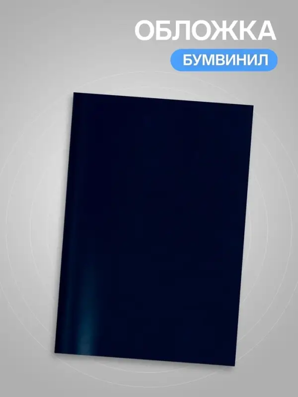 Тетрадь А4, 48 листов в клетку, Calligrata, серые листы, синий