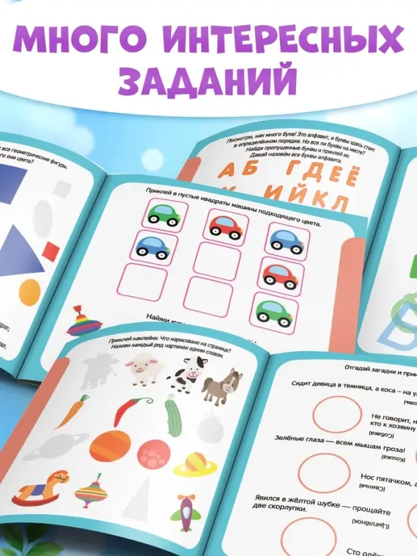 Книжки с наклейками &laquo;IQ занималки&raquo;, набор 6 шт. по 12 стр.