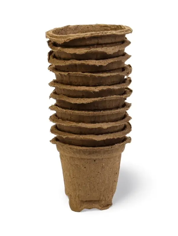 Горшок для рассады, 175 мл, d=8 см, h=8 см, торф, набор 10 шт.