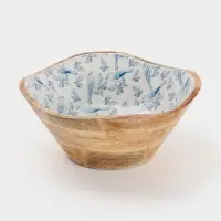 Салатник &laquo;Синие птицы&raquo;, 29&times;29&times;11 см, дерево манго