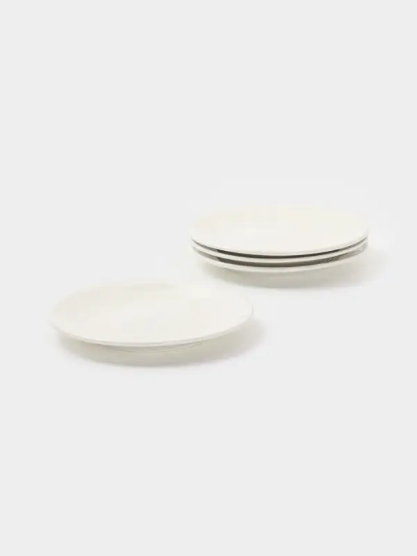 Тарелки Доляна White Label, набор 4 шт., d=18.5 см, фарфор, белые
