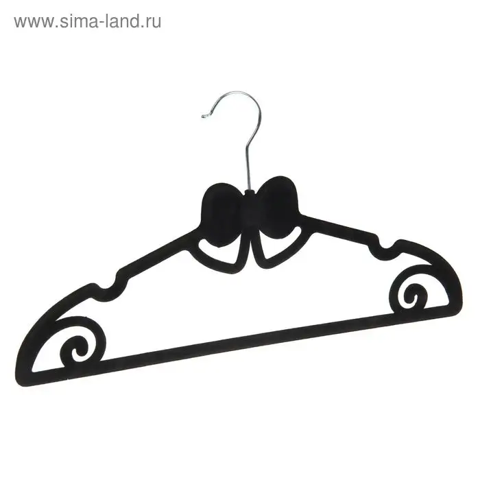 Плечики для одежды «Бант», размер 44-46, флокированное покрытие, цвет МИКС Плечики для одежды «Бант», размер 44-46, флокированное покрытие, цвет МИКС