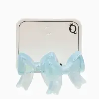 Серьги пластик "Бантик" перламутровый, цвет голубой