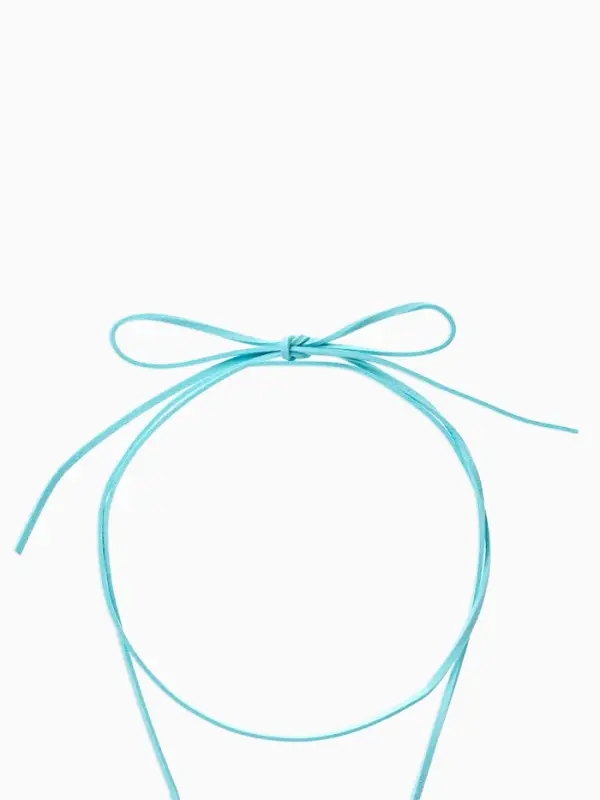 Чокер на шнурке с подвеской &laquo;Жемчуг с кристаллом&raquo;, L=150 см, белый, голубой в серебре