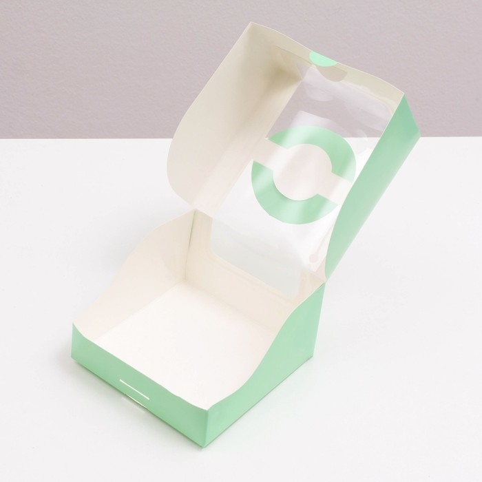 Коробка под бенто-торт с окном, мятный, 14 х 14 х 8 см Коробка под бенто-торт с окном, мятный, 14 х 14 х 8 см