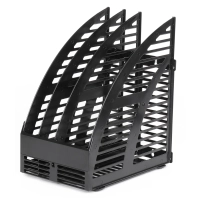 Лоток вертикальный сборный 3 отделения черный,  160мм