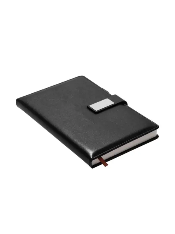 Ежедневник недатированный формат А5, с хлястиком, 112л, линия, держатель, пвх, Черный Ежедневник недатированный формат А5, с хлястиком, 112л, линия, держатель, пвх, Черный