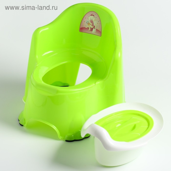Горшок детский антискользящий «Комфорт» с крышкой, съёмная чаша, цвет салатовый Горшок детский антискользящий «Комфорт» с крышкой, съёмная чаша, цвет салатовый