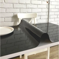 Скатерть на стол гиб. стекло Dekorelle 100х60см черное толщ. 0,8 мм