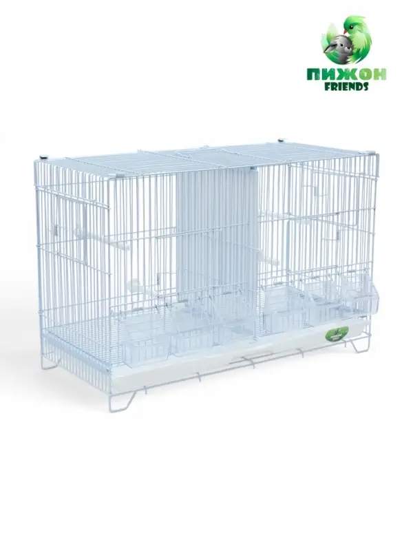 Клетка для птиц пролётная укомплектованная Bd=5/2w, 62&times;27&times;40 см, белая