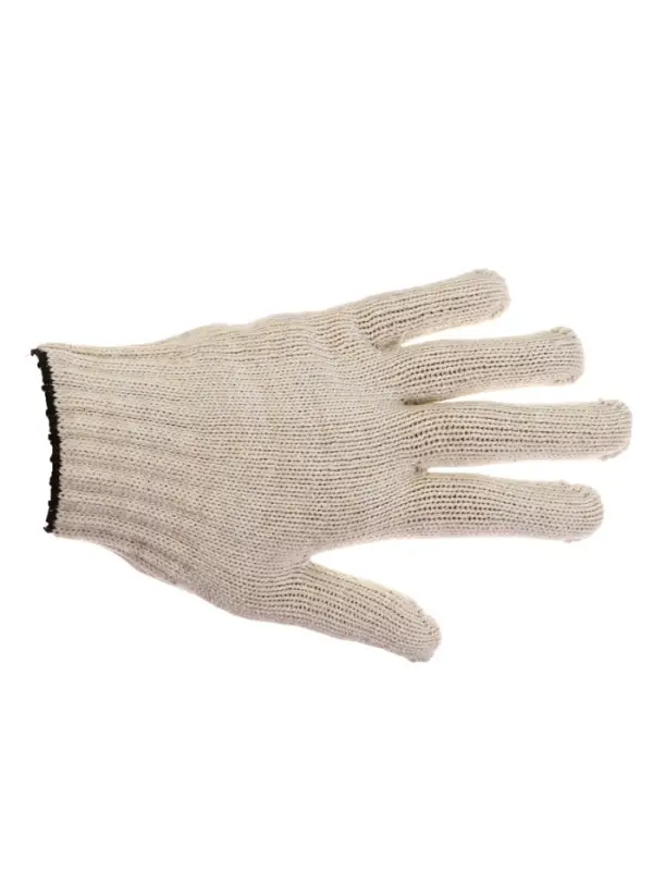 Перчатки рабочие, хб, вязка 7 класс, 4 нити, размер 9, с ПВХ точками, белые