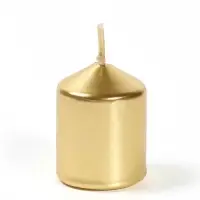 Свеча столбик, набор 4 шт., 3.8&times;5 см, золотистый