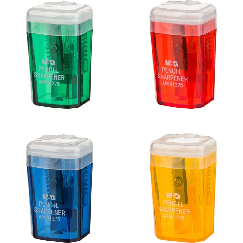 Точилка для карандашей M&G, 1 отверстие, с контейнером, цвет в ассортименте