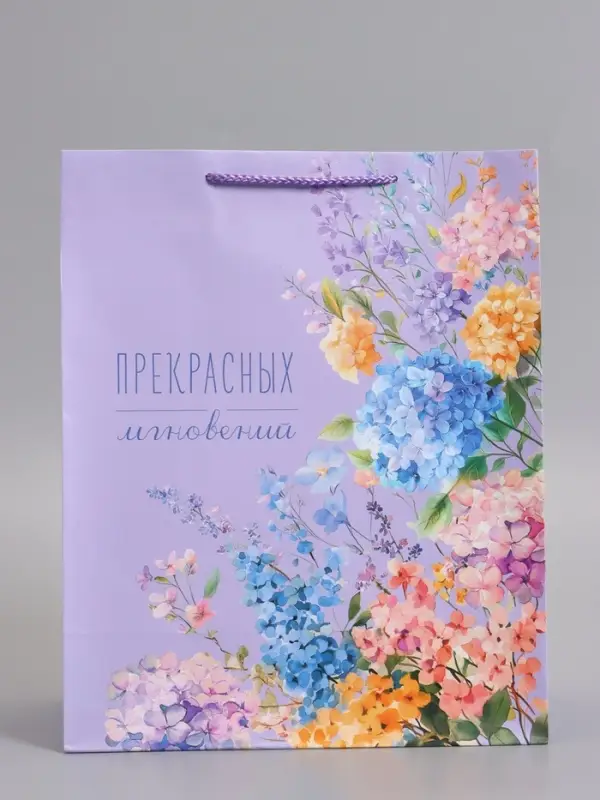 Пакет подарочный ламинированный "Прекрасных мгновений" 26 х 12 х 32 см