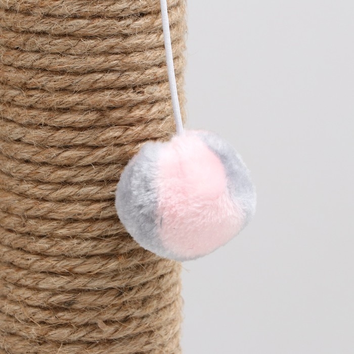 Когтеточка  Когтеточка "Столбик" с дугой и игрушкой, 35 х 30 х 54 см,  микс цветов