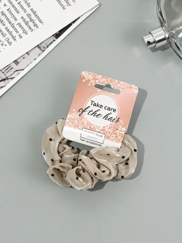 Резинка для волос Резинка для волос "Летиция" (набор 2 шт) 7 см, бежевый