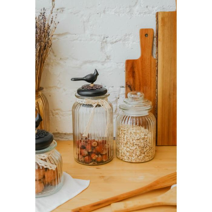 Банка стеклянная для сыпучих продуктов «Лада», 900 мл, 11×18,5 см