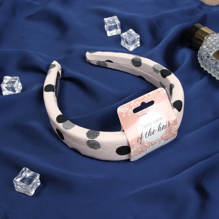 Ободок для волос Ободок для волос "Жаннет" стиль круги, 3 см, чёрно-розовый